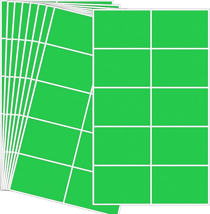 240 Pack Green Label Stickers,3"x2" Rectangular Sticker Labels,Large Name Labels for Kids Clothing