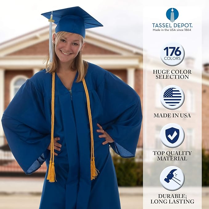 Tassel Depot Graduation Honor Cord - Peacock - Every School Color Available - Made in USA