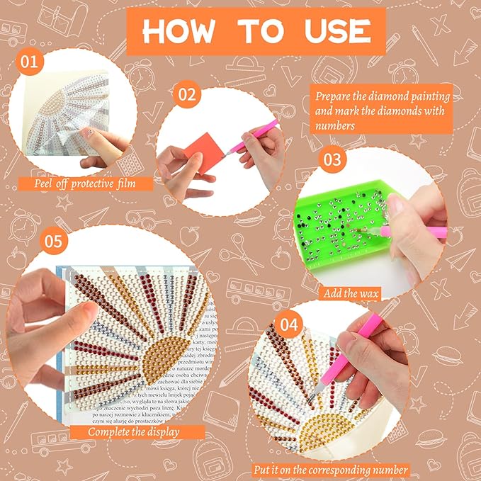 4Pcs Boho Diamond Art Bookmarks,DIY Corner Bookmark Diamond Art Painting Kits,Diamond Art Bookmarks DIY Page Bookmarks for Home Office School Beginner Adults Reading Crafts Kit Gifts