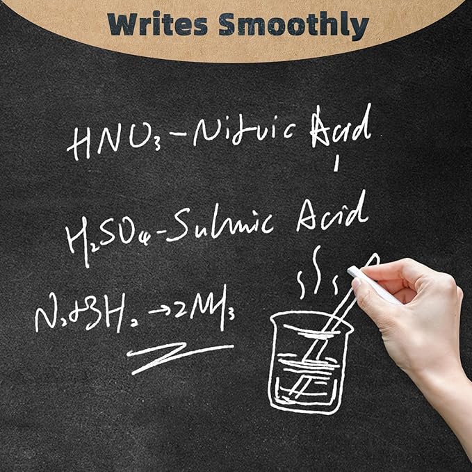 White Chalk 100PCS, Chalkboard Chalks for Classroom, Office and Home Use, Non-Toxic Bulk for Teachers and Kids, School Supplies Blackboard