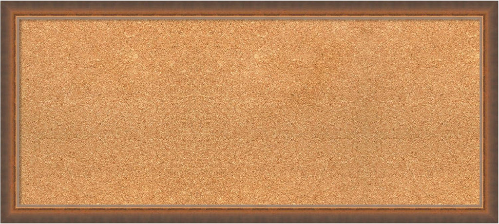 Amanti Art Natural Cork Board for Wall, 16x36 Vision Board with Bronze Frame, Medium Corkboard Office Decor for Home Organization, Modern Corkboard Pinboard to Display Items for Home Organization in