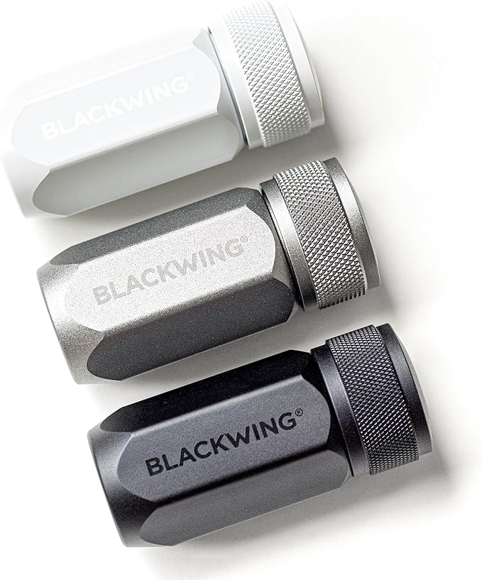 Blackwing One-Step Long Point Sharpener, German Steel Blade, Sharp Curved Point, Machined Aluminum, Grey
