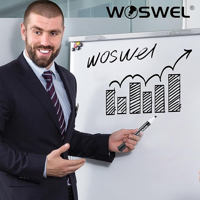 Dry Erase Markers, 60 Bulk Pack, Black Chisel Tip Whiteboard Markers, Chisel Point Low Odor Dry Erase Markers