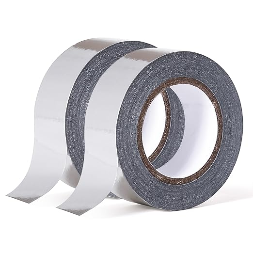 Solid Foil Washi Tape - Low Tack Self Adhesive Decorative Washi Tape Shiny Metallic Color - 3/5 Inch Wide and 66 FT Long Total, Silver