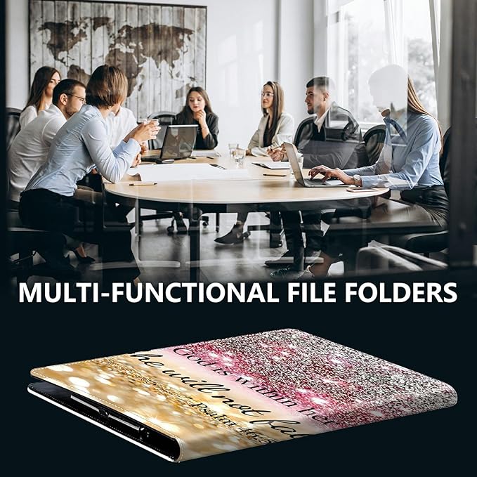 PU Leather Padfolio Folder Clipboard Portfolios Organizer Conference Document Organizer with Business Card Holder Storage Clipboard Writing Pad,Christian Bible Psalm 46-5