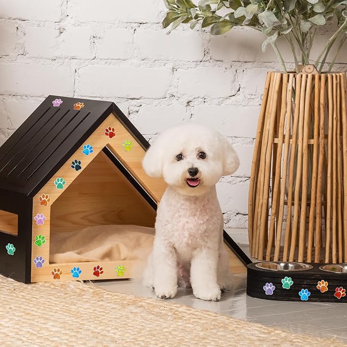 1 Inch Paw Stickers,550Pcs Sparkle Blue Paw Stickers,Self-Adhesive Holographic Shiny Bear Paw Stickers Roll for Kids Birthday Decor Envelopes Seals Cards Gift Wrap