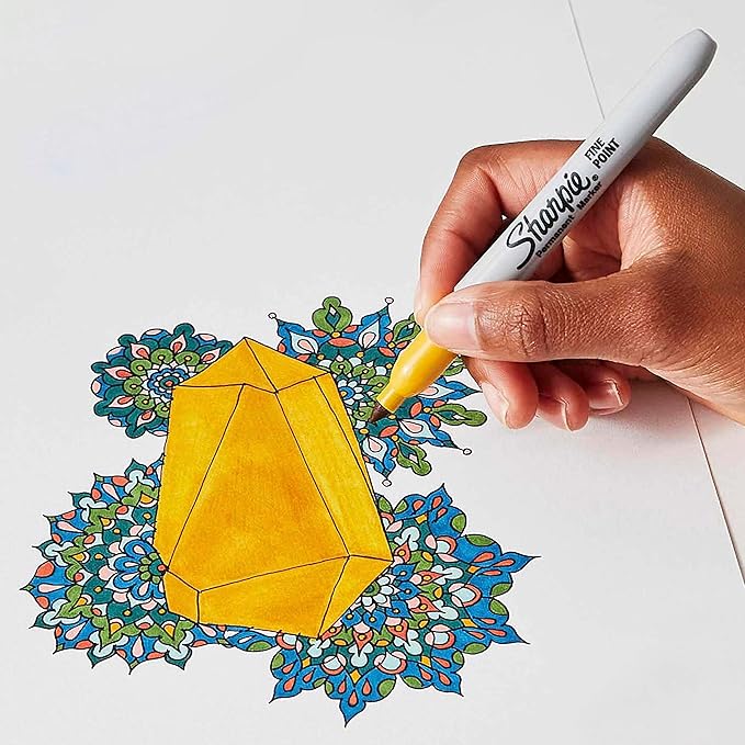 Sharpie Permanent Markers, Fine Point, Featuring Mystic Gem Color Markers, Assorted, 24 Count