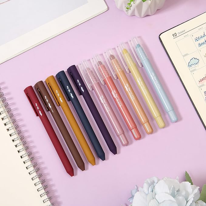 Mr. Pen- Bible Highlighters and Pens, 10 Pack, Gel Highlighters, Colorful Bible Highlighters No Bleed, Gel Highlighter No Bleed Through, Aesthetic Pens, Colored Ink Gel Pens, Cute Pens