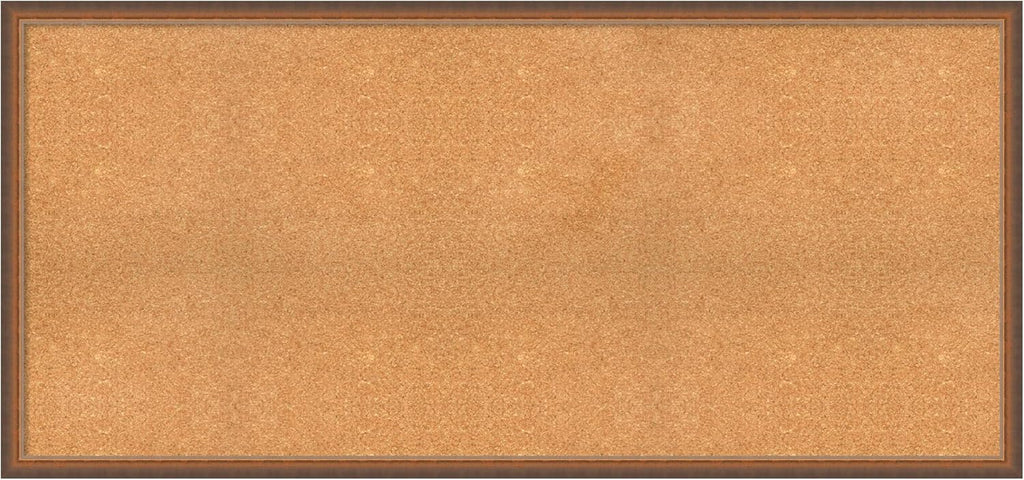 Amanti Art Natural Cork Board for Wall, 28x60 Vision Board with Bronze Frame, Oversize Corkboard Office Decor for Home Organization, Modern Corkboard Pinboard to Display Items for Home Organization