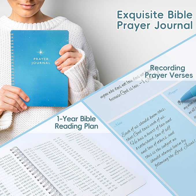 XKDOUS Bible Study Supplies Journaling Kit for Women, Bible Study Kit, Bible Study Tools with Prayer Journal Pencil Case Bible Accessories, Christian Gifts for Women, Blue