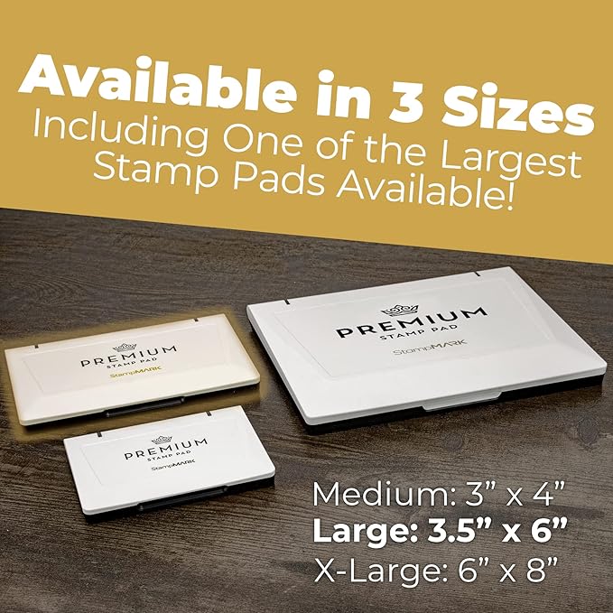 Premium Stamp Pad Large Size 3.5" x 6" - for Traditional Rubber Stamps - Felt Pad Olive Green Color