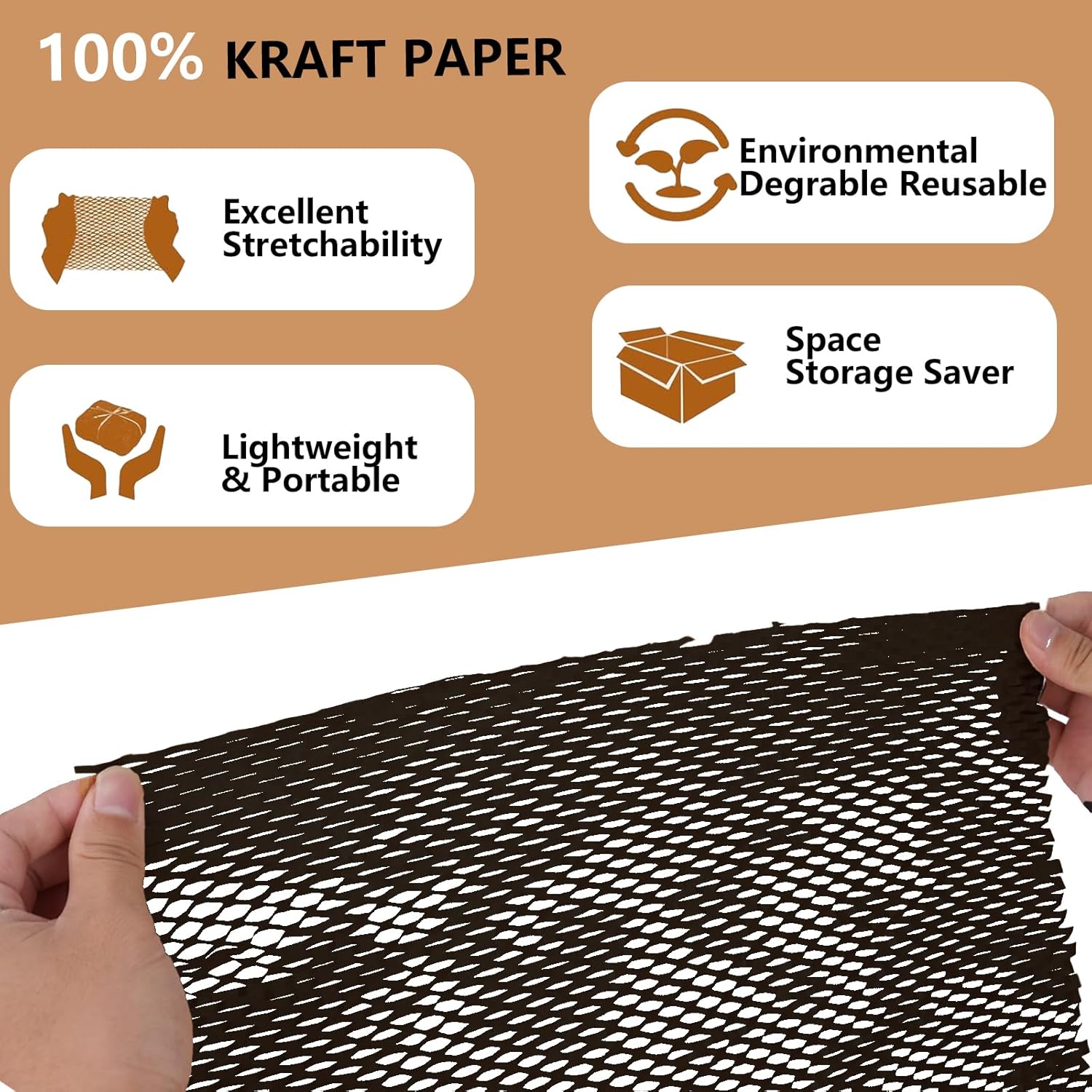 Honeycomb Packing Paper, 12" x 200' Packing Paper Substitute Alternative for Bubble Cushioning Wrap for Moving Shipping Packaging, Recyclable Moving Supplies Bubble Packing Wrap Roll-Black