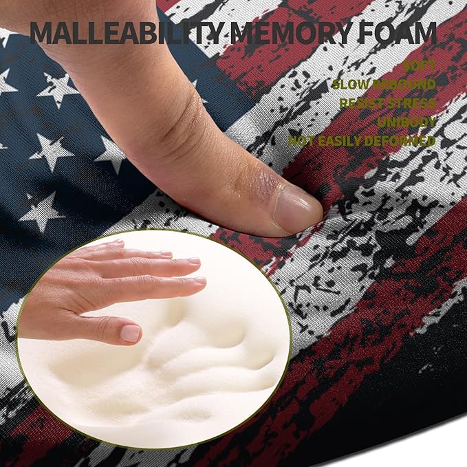 Hokafenle Ergonomic Mouse Pad Wrist Support, Terraced Slope Carpal Tunnel Wrist Pad for Mouse with Unibody Memory Foam, Wrist Rest Pain Relief Mousepad (US Flag, 11.8x7.9 in)