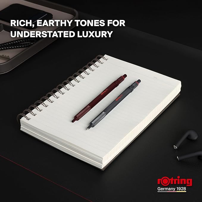 Rotring 600 Ballpoint Pen | Medium Point | Black Ink | All-Metal Body Pen | Chocolate Truffle | Non-Slip Knurled Grip & Hexagonal Barrel | Refillable