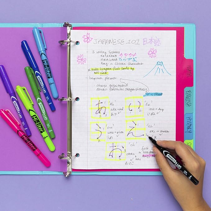 AVERY Hi-Liter Pen-Style Highlighters, Smear Safe Ink, Chisel Tip, 6 Assorted Color Highlighters, 6 Packs (23585)