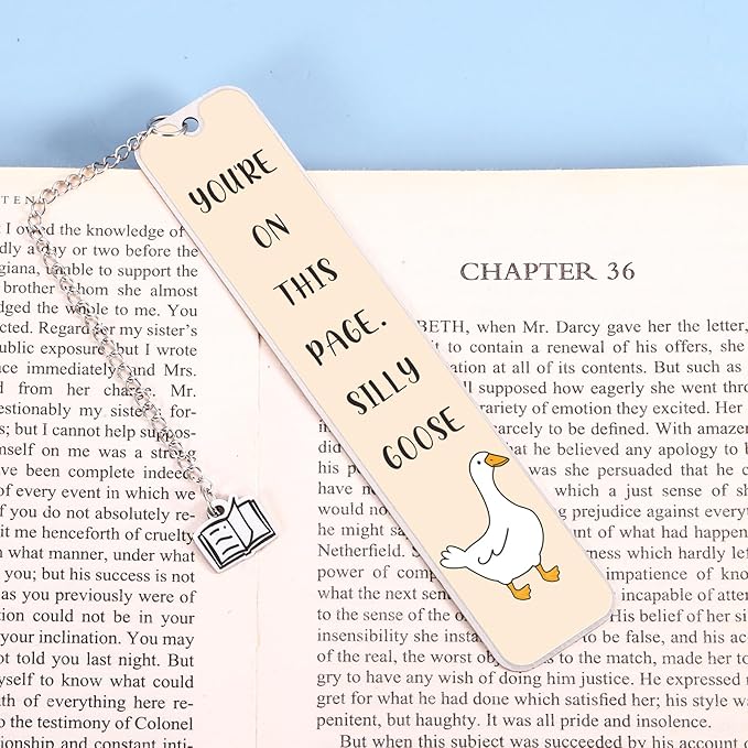 Funny Gag Gifts for Book Lovers Women, Silly Goose Cute Bookmarks for Book Lovers, Funny Bookmarks for Women Birthday Christmas Gifts for Gf Wife Mom Bookish Book Reading Accessories for Book Club