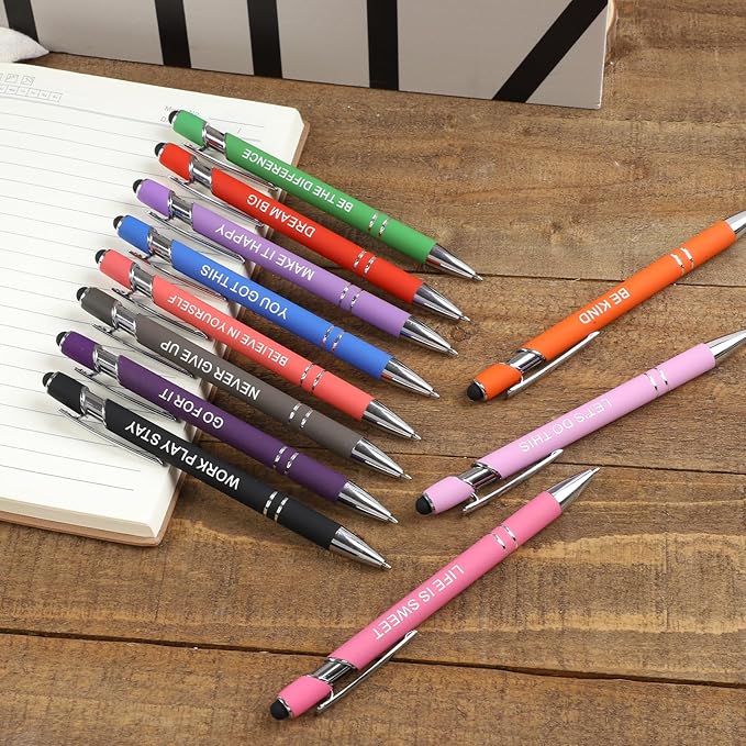 12 Pcs Ballpoint Pens,Fine Point Smooth Writing Pens,Kawaii Pens For Writing Journaling Taking Notes School Office Home. (12Pcs)