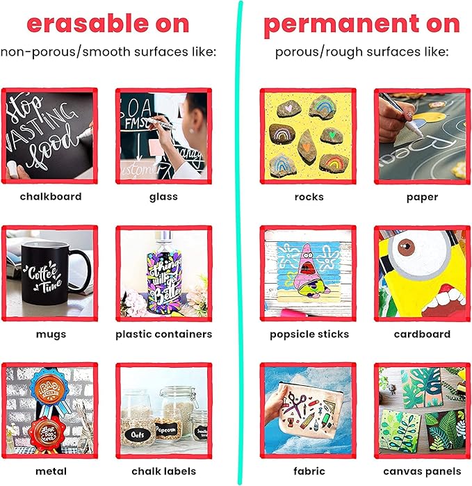 Chalkola 5 White Chalk Markers for Chalkboard Signs, Blackboard, Car Window, Bistro, Glass | 5 Variety Pack - Thin, Fine Tip, Bold & Jumbo Size Erasable Liquid Chalk Pens (1mm, 3mm, 6mm, 10mm, 15mm)