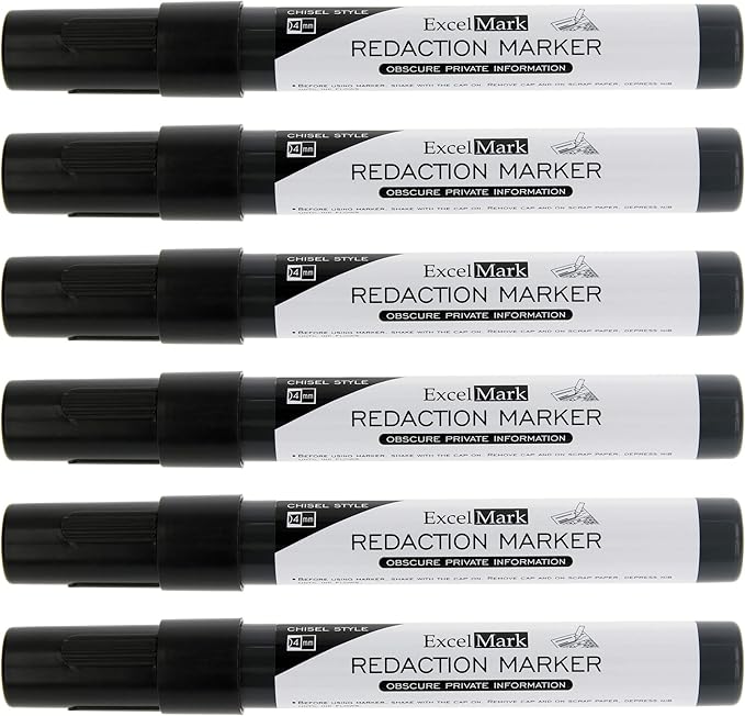 ExcelMark Security Redaction Marker (6 pack)