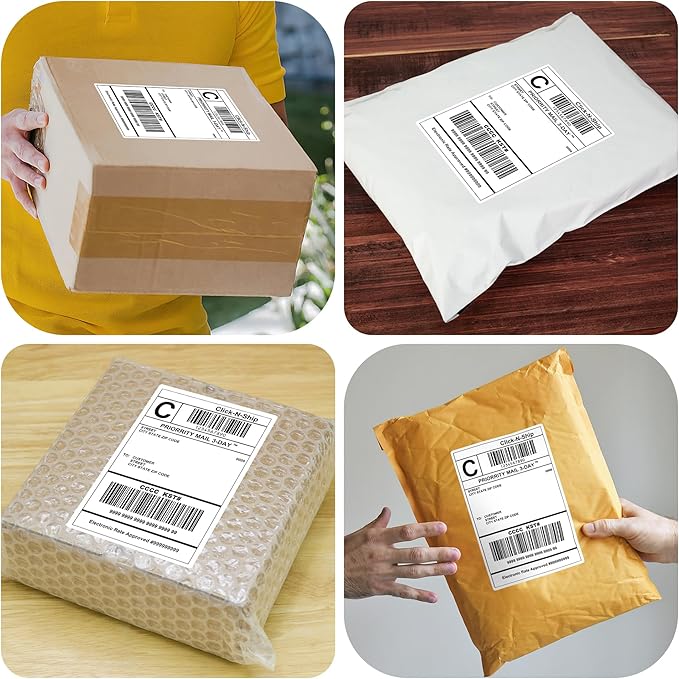 L LIKED 1000 Shipping Labels - 4"x 6", Single Sheet, Printable Labels for Laser & Inkjet Printers, Self Adhesive Address Mailing Postage Labels Stickers (1000 Sheets)