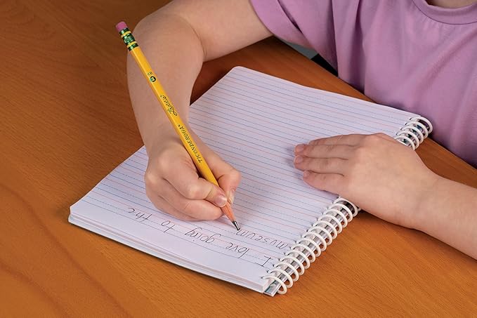 Ticonderoga Laddie Wood-Cased Pencils, 2 HB Soft, With Erasers, Yellow, 12 Count