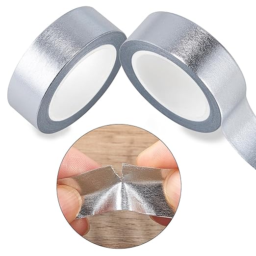QDiShi 2 Rolls Silver Washi Tape for Wall Decor Decorative,Foil Masking Tape Low Tack Self Adhesive Decorative Washi Tape Metallic Washi Tape 0.59in x66FT Shiny Metallic Color(Silver)