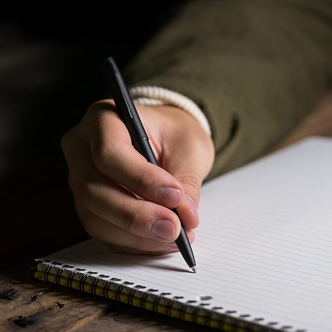 Rite in the Rain Weatherproof Black Metal Clicker Pen, Black Ink, 2 Pack (No. 97-2)