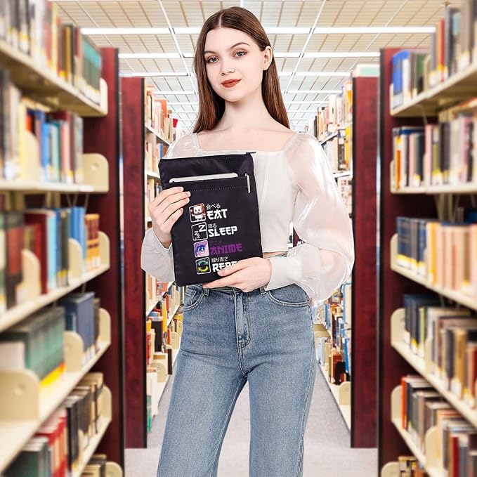 PLITI Eat Sleep Anime Repeat Cute Kawaii Manga Gift Anime Book Sleeve Anime Lover Gift Japanese Anime Fans Gift (Sleep Anime Repeat BSBL)