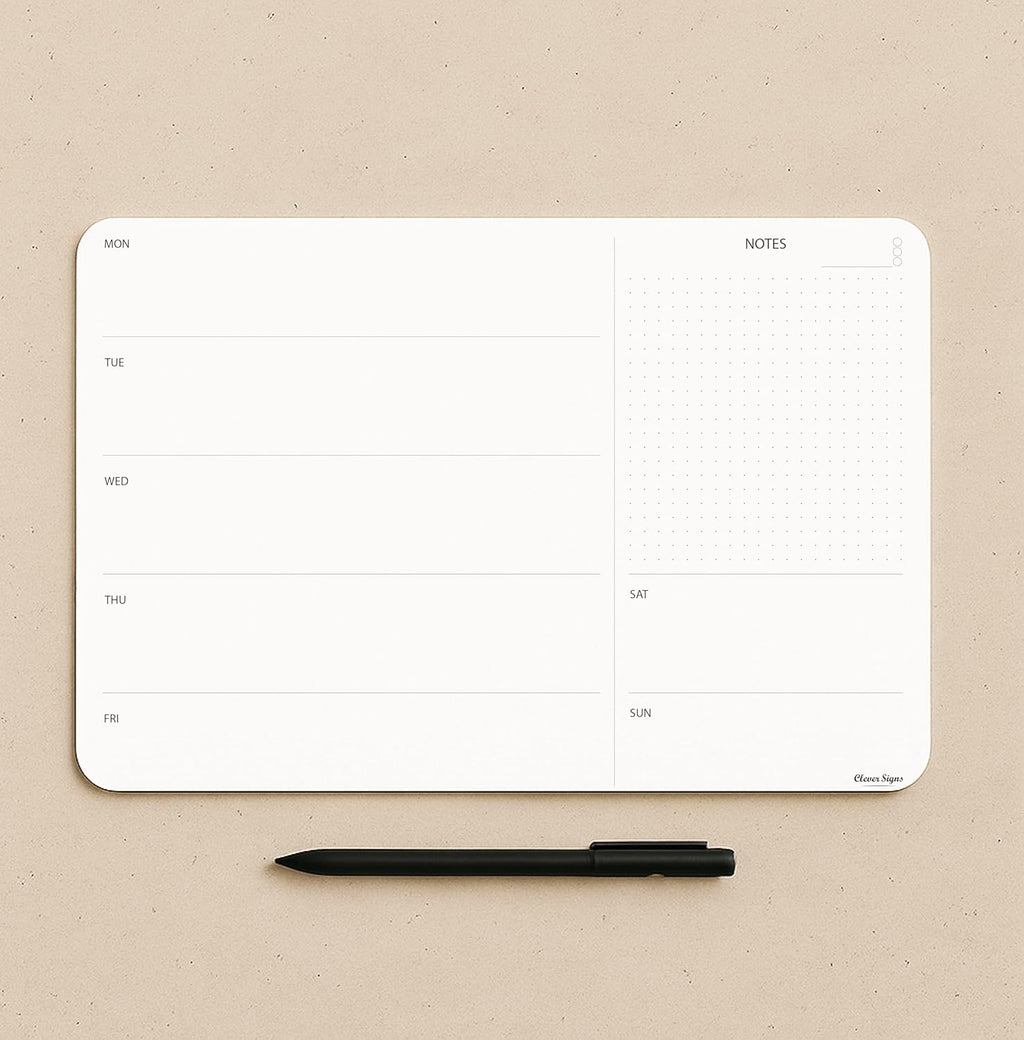 Weekly Planner Pad, Weekly To Do List Notepad, Tear Off Undated Weekly Planner Notepad, 50 Sheets, A4 Size (8,3" X 11,7"), Premium Thick Paper with Cardboard Back Support, Weekly Desk Planner by CLEVER SIGNS