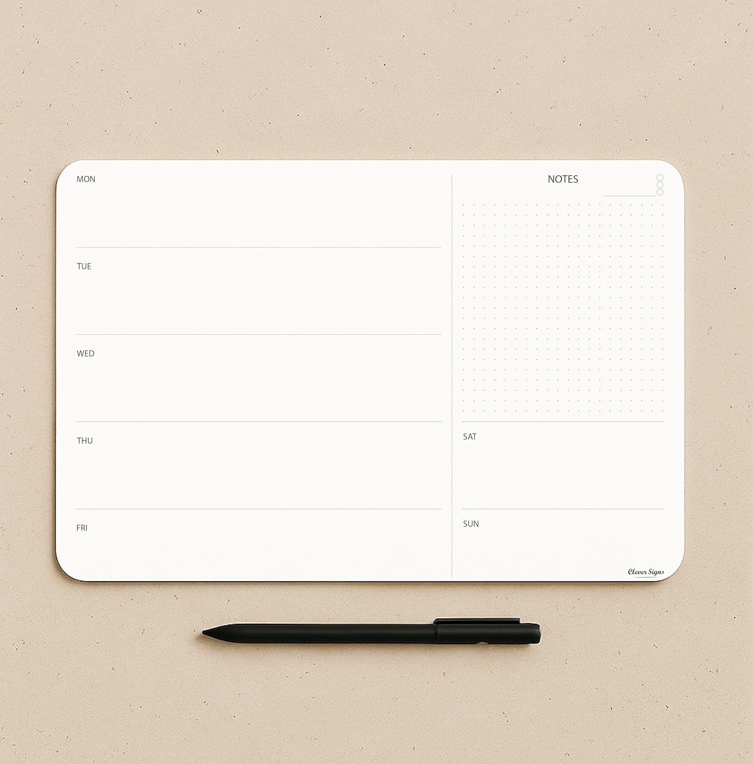 Weekly Planner Pad, Weekly To Do List Notepad, Tear Off Undated Weekly Planner Notepad, 50 Sheets, A4 Size (8,3" X 11,7"), Premium Thick Paper with Cardboard Back Support, Weekly Desk Planner by CLEVER SIGNS