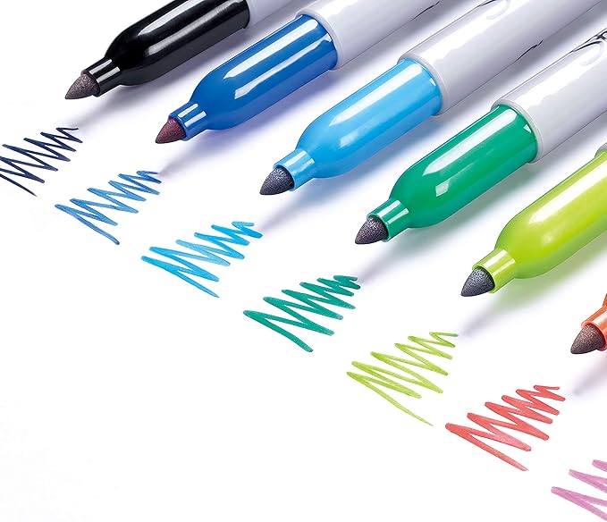 Sharpie Permanent Markers | Fine Point | Black & Blue | 2 Count