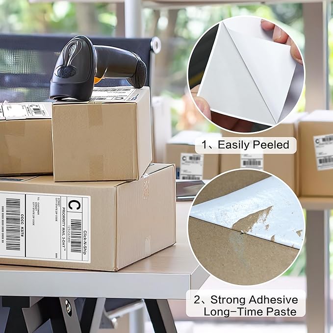 L LIKED 1000 Shipping Labels - 4"x 6", Single Sheet, Printable Labels for Laser & Inkjet Printers, Self Adhesive Address Mailing Postage Labels Stickers (1000 Sheets)