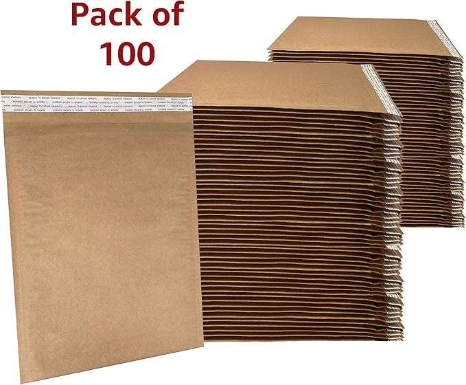 Honeycomb paper padded envelope sealable mailers (100, #4-9.5" x 13.5")