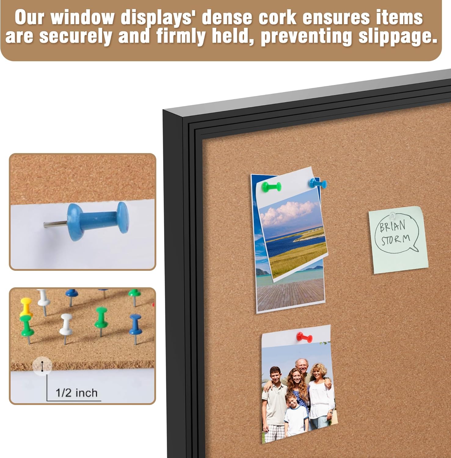 48"x30" Enclosed Bulletin Board, Outdoor Lockable Weather-Resistant Aluminum Cork Noticeboard for School & Office, Silver Frame w/Black Flet