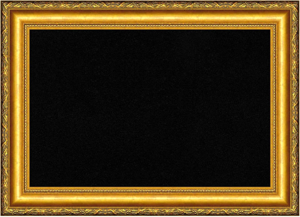 Amanti Art Black Cork Board for Wall, 16x22 Vision Board with Gold Wood Frame, Small Corkboard Office Decor for Home Organization, Traditional Corkboard Pinboard to Display Items for Home