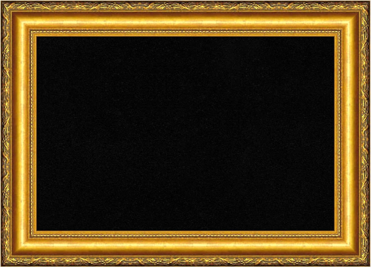 Amanti Art Black Cork Board for Wall, 16x22 Vision Board with Gold Wood Frame, Small Corkboard Office Decor for Home Organization, Traditional Corkboard Pinboard to Display Items for Home