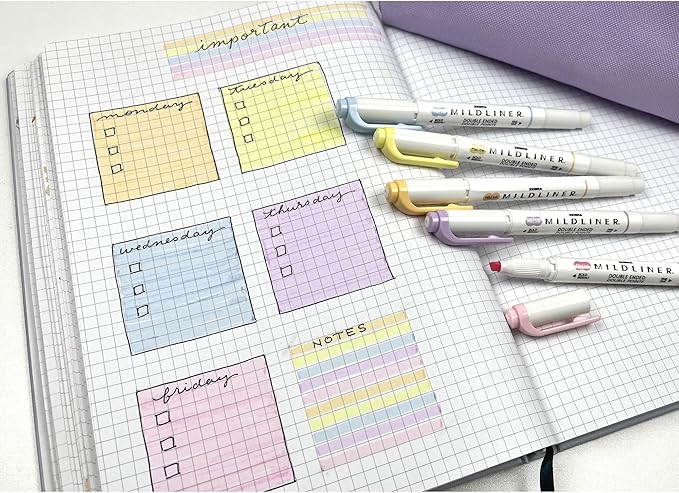 Zebra Pen Mildliner Double-Ended Highlighter Set, Chisel and Bullet Point Tips, No Bleed Bible Assorted Gentle Ink Colors, 5-Pack, Model Number: 78705