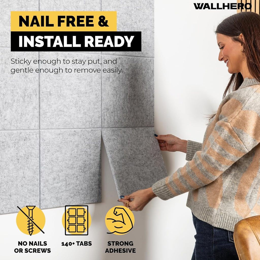 Office Cork Board, 59"x36" | 15 Pack | Large Cork Boards for Walls, Tac Board, Wall Protector for Dart Board, Corks Boards, Corkboard for Wall, Felt Board Tiles (Gray Marble)