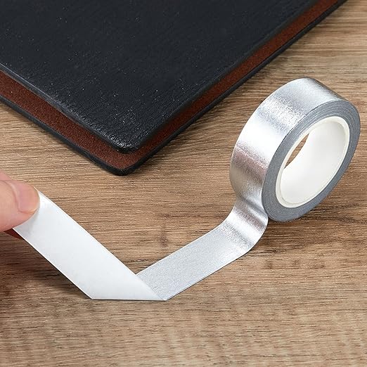 QDiShi 2 Rolls Silver Washi Tape for Wall Decor Decorative,Foil Masking Tape Low Tack Self Adhesive Decorative Washi Tape Metallic Washi Tape 0.59in x66FT Shiny Metallic Color(Silver)