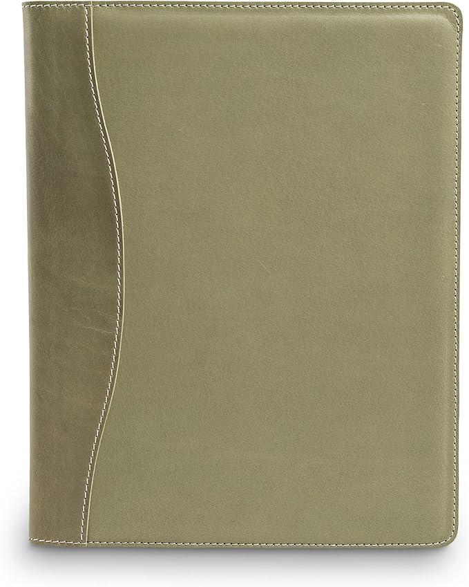 PEGAI Handmade 100% Leather Padfolio, Legal Pad Organizer for Business School Office Conference, Heavy Duty Full Grain Cow Hide Resume Interview Folio, Amazing Gift Idea | Marshall (Aqua)