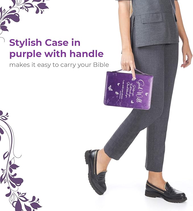 DEHITE Briefcase for Women – Leather Carrying Bag Large Size – | Fits Book 7 x 10.1 x 1.9 in | Pen Slots | Zippered Pocket | Premium Faux Leather | – Purple Accessories Gifts