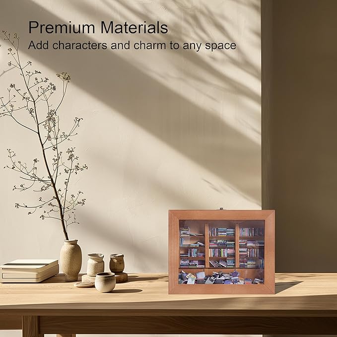 Anxiety Bookshelf Mini Books with 340 Minibooks Portable Bookshelf,Stress-Relief Booksshelf Organizer with Anxiety Quotes,Small Decorative Shelf for Home/Office Desk (Mini Book Display)