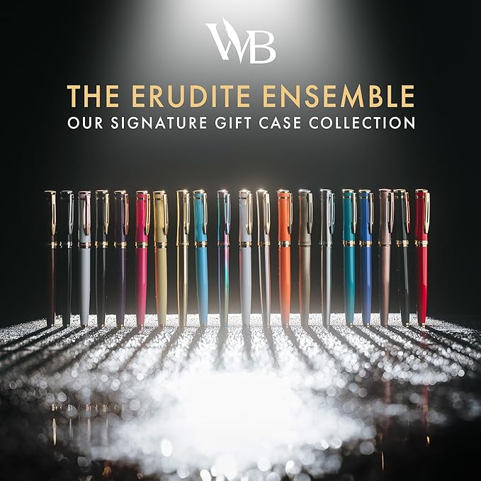 Wordsworth & Black Luxury Fountain Pen - Stunning Gold Pen, 24K Gold Finish,18K Gilded Nib (Medium), Ink Converter, Best Pen Gift Set for Men & Women, Professional, Executive, Office, Nice Pens