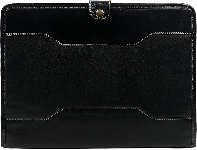 Time Resistance Leather Portfolio - A4 Business Folder - Document Organizer Folio - Case for 13" Laptop - Gift Box Included
