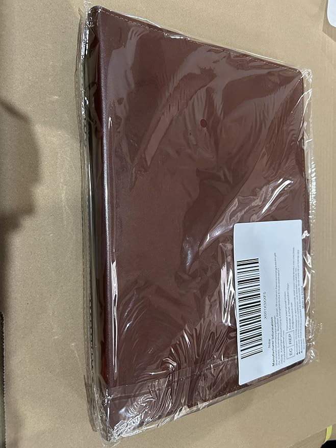 PU Leather Padfolio,A4 Leather Folder Binder Storage Clipboard with Magnetic Closure Cover,Business Resume Folder with Luxury Pen,Notepads,Sticky Tabs for Interview,Conference,Gift Portfolios (Brown)