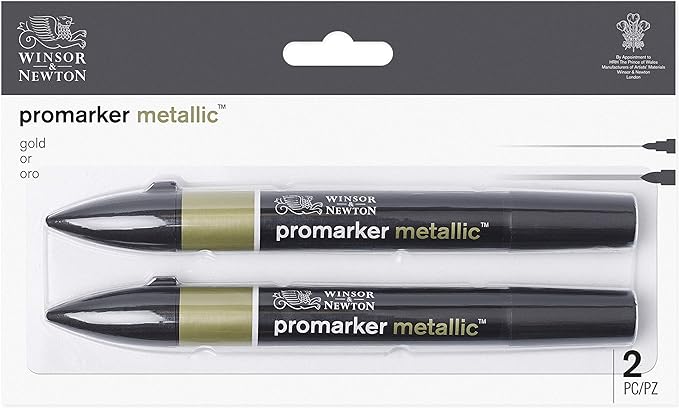Winsor & Newton Promarker Metallic, Set of 2, Gold