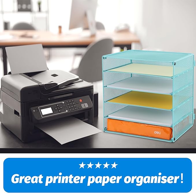 EASEPRES 5 Slot Desk Organizer Tray, Blue