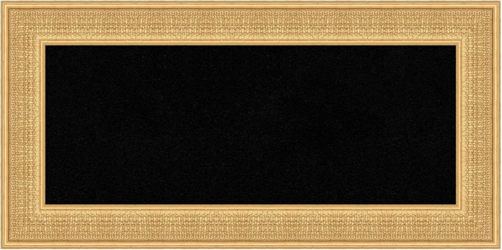Amanti Art Black Cork Board for Wall, 18x36 Vision Board with Gold Wood Frame, Medium Corkboard Office Decor for Home Organization, Traditional Corkboard Pinboard to Display Items for Home