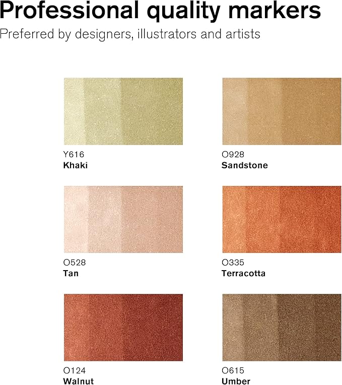 Winsor & Newton ProMarker Set, 6 Count, Earth Tones