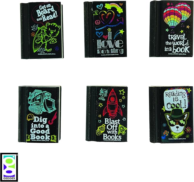 Raymond Geddes Reading Rocks! Pencil Erasers (Pack of 48)